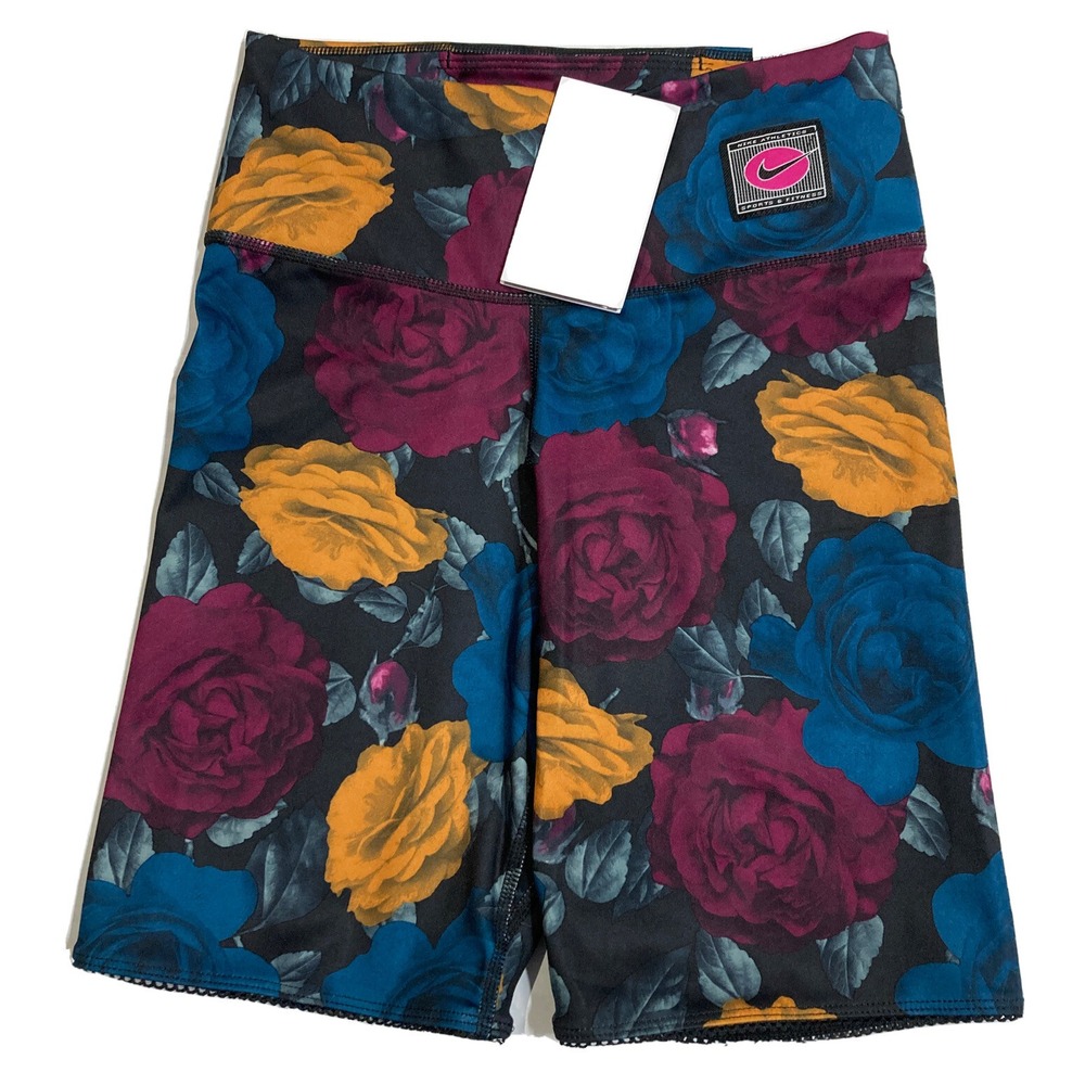 NIKE DRI-FIT ONE ICON CLASH MID-RISE PRINTED WOMEN TRAINING SHORTS DM7449-010 XS